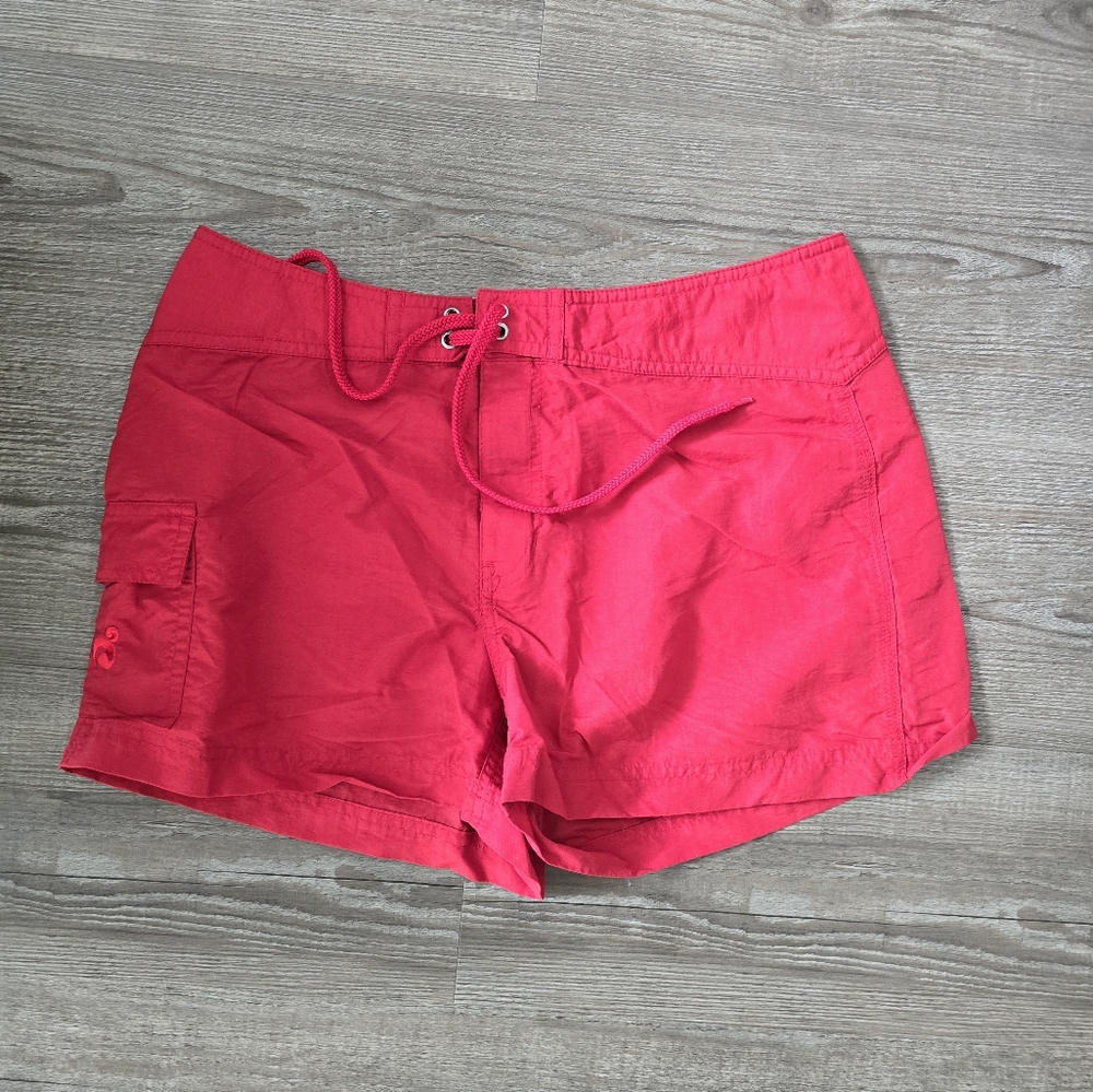 Old Navy womens red swim trunks size 10.